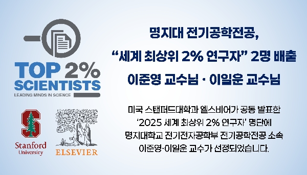 2025 세계 최상위 2% 연구자 선정 대표이미지